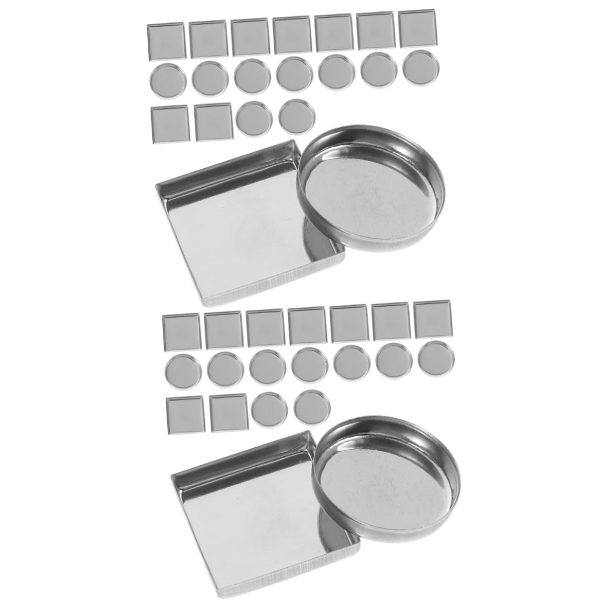 Outanaya 2sets Eyeshadow Diy Empty Pan Small Metal Pans Makeup Palette Empty 30pcs*2