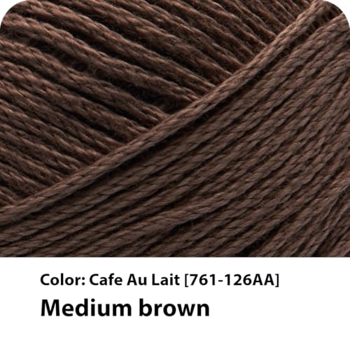 Image of Lion Brand Yarn, 24 /7 Cotton Yarn, Cafe Au Lait, Brown, 1 Pack | Light Worsted 100% Mercerized Cotton Yarn for Crochet, Knitting, Craft, 185 Yards of Natural Fiber for Tees, Bags, Dishcloths