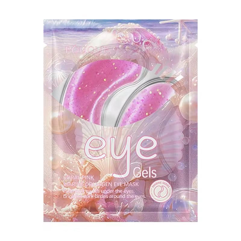 Marine Collagen Eye Mask – Mermaid Green, Pearl Blue, Coral Pink & Lilac Purple | Under Eye Gel Patches to Improve Fine Lines, Puffiness & Dark Circles | Hydrating, Brightening & Firming Eye Gels (Pack of 20) (Coral Pink)-image-40
