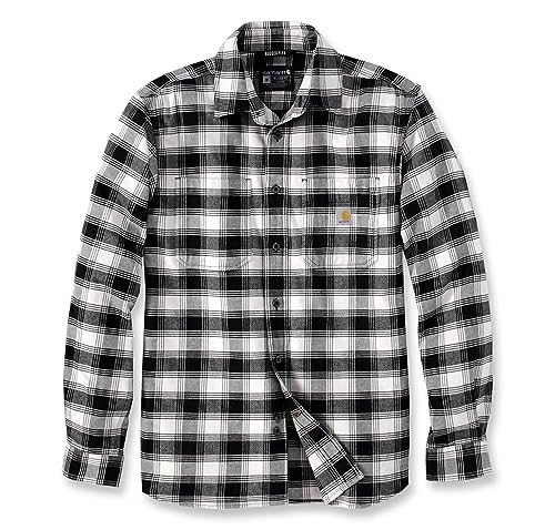 Image of Carhartt Men's Rugged Flex Relaxed Fit Midweight Flannel Long-Sleeve Plaid Shirt