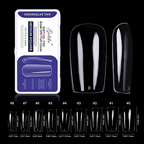 Gelike ec Nageltips 552 Stück Fake Nails Transparent,Pre-Buff PMMA Harz Künstlich Nagelspitzen Nails Tips in 11 Größen… – Bild 3