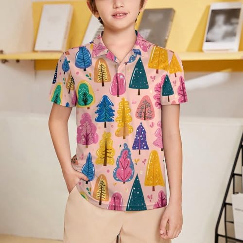 Boys' Classic Polo Shirts Short Sleeve Moisture-Wicking Golf & Tennis Shirts for Youth Teens Cute Kitten Cat2