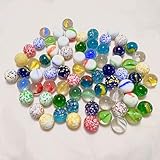 RAMTRIO Glasmurmeln 25 Stück Bunte Kristall Murmeln 16mm Bunt Glas Glasmurmeln Kinder Murmelspiel für Murmelspiele Kinder, DIY-Projekte, Heimdekoration