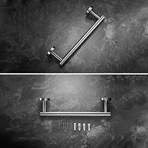 Porte-serviettes simple en acier inoxydable au design argent minimaliste 88 cm