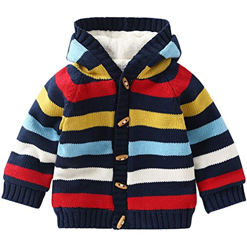 Odziezet Bebé Abrigo Cardigan Bebé Invierno de Punto con Capucha Jacket Hoodie Sweaters Niño Niña 0-4 años