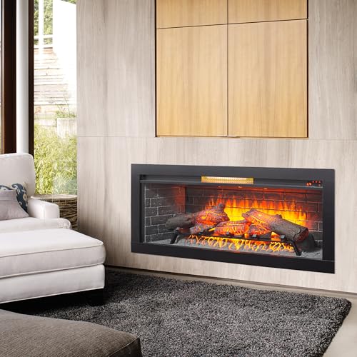KEIKI 42" Fireplace Insert with Removable Trim Kit by KEIKI - Used condition - Image 4