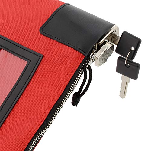 MonMed Locking Storage Box Medicine Box Pill Organizer Travel Medicine Bag with Lock and Key Lock Bag Pouch in Red
