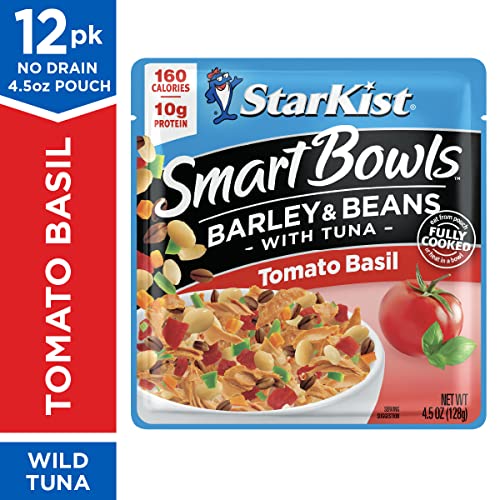 Starkist Smart Bowls Tomato Basil, 4.5 Oz Pouch (Pack Of 12) - Features Barley & Beans With Wild Caught Light Tuna #TOP1