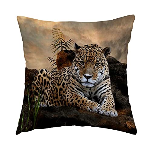 Swono African Leopard Wildlife Cotton Linen Pillow Cover #TOP17