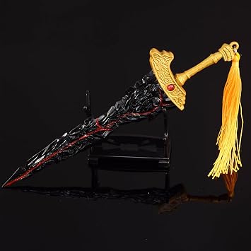 Eldens Rings Maliketh Black Blade 30cm Full-Metal Model with Display Stand, Gaming Collectible Desk Decor and Gift for Fans & Collectors