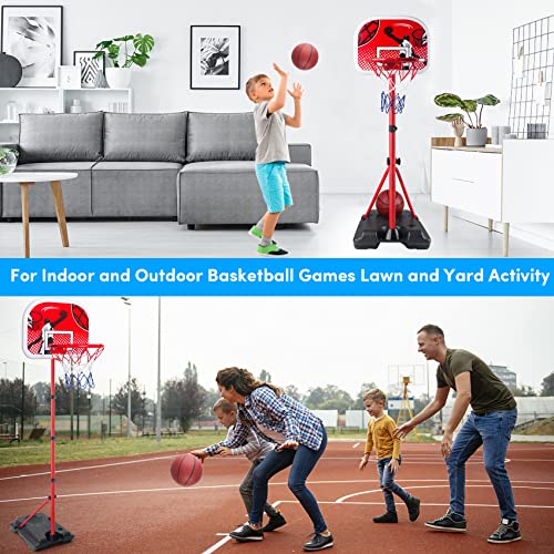 Kids Basketball Hoop Stand Adjustable Height 3.2 Ft -6.7 Ft, Kid Basketball Hoop Adjustable Height Indoor/Outdoor, Basketball Goal For Kids Boys Girls Age 3 4 5 6 7 8 Gifts Backyard Games #TOP6