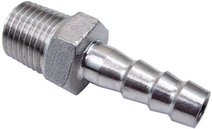 Hose Barb Hose Barb Stainless Steel SS304 Male Thread Coupling Fitting Connector BSP for Many Different Pipes 1/8-1/2 (1/2 x 12mm) - Image 3