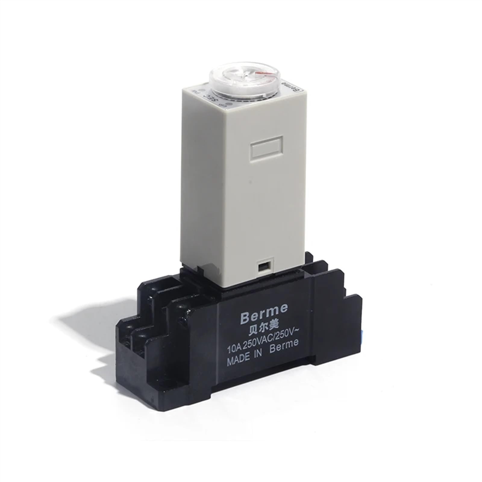 Relé de tiempo H3Y-2, relé temporizador AC110V con enchufe, rango de juego de 8 pines, temporizador de retardo de apagado de 1 segundo a 60 segundos con base(Size:60Seconds)