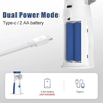Nebuliser Machine for Adults & Kids, Handheld Cool Mist Steam Inhaler with 3 Adjustable Rates, Silent and Efficient Atomization, Nebuliser Machine for Home Use