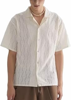 Hombre Camisa de Encaje Camiseta Transparente Manga Larga Dance Clubwear