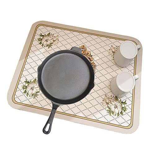 Rianpesn Tappetino scolapiatti, Tappetino di Scarico in Tessuto con Tecnologia Antiscivolo, Tappetino per Lavare i Piatti Piano di Lavoro della Cucina Tappetino per Asciugatura Rapida Tappetino