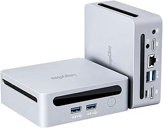 mogogllory PC Desktop Computers, AMD Ryzen 7-5700U(8C/16T, Up to 4.3GHz) 32GB RAM 2TB SSD Mini Computer Windows 11 Pro, Micro PC Support 4K60Hz/WIFI6/HDMI 2.0/USB 3.2 for School/Office/Home