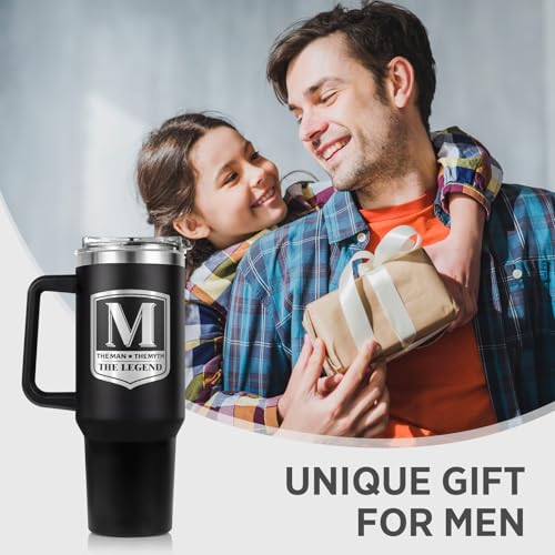 Leebbsin Gifts for Men, Initial 40oz Tumbler with Handle Straw Lid by Leebbsin - Used condition - Image 2