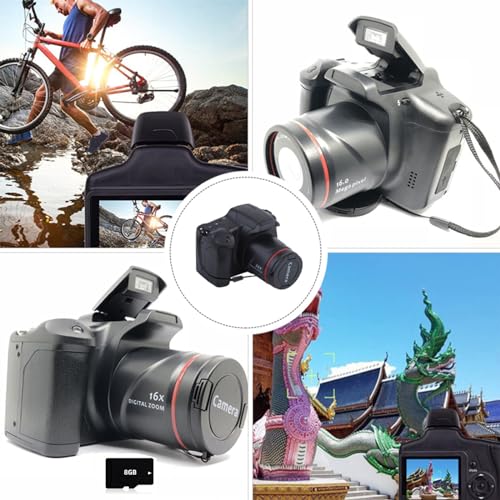 Digital Camera 16mp 2.4 Inch LCD Screen with 8GB Memory Card16x Digital 720p Digital Camera Wide-Angle Lens Small Camera for Teens Students Boys Girls Seniors
