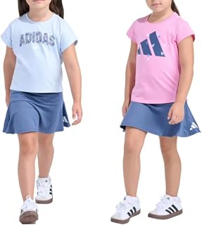 Youth Girl's 3 Piece Active Outfit Set, 2 Tees and 1 Bottom