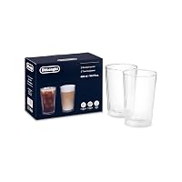De'Longhi Set Bicchieri Termici di Vetro a Doppia Parete, Vetro Resistente in Borosilicato