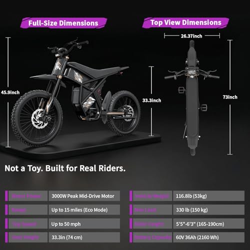Image of Bootime GT73 Pro / GT73 Electric Dirt Bike for Adults /Teens - 50 / 37MPH High-Speed, 25 inch Fat Tires & Removable Battery(60 /48V), All-Terrain Off-Road eBike for Snow, Sand