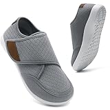 CDLHHM Diabetic Shoes for Women Adjustable Extra Wide Width Walking Edema Shoes for Swollen Feet Zero Drop Indoor Outdoor House Shoes Neuropathy Orthopedic Arthritis Comfort Sneakers Light Gray 8