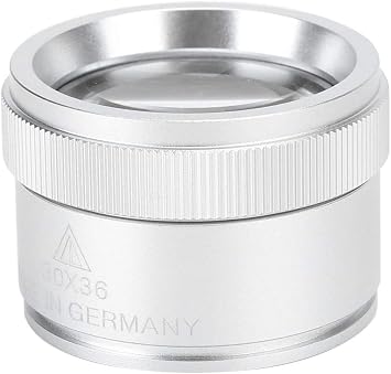 Pocket Jewelers Loupe,30X Magnifying Glass with 36mm Large Lens, Jewelry Magnifier Eye Loupe for Jewelry Identification,Stamp Collecting,Watch Repair,Antiques,Gems,Crafts Silver