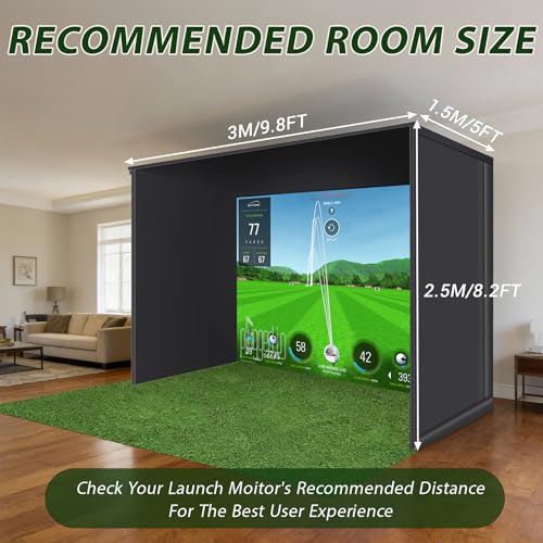 Image of Complete 10x8ft Golf Simulator Enclosure Kit with HD Impact Screen, Durable Aluminum Frame & Side Nets - 30-Min Quick Setup for Home, Garage, Backyard