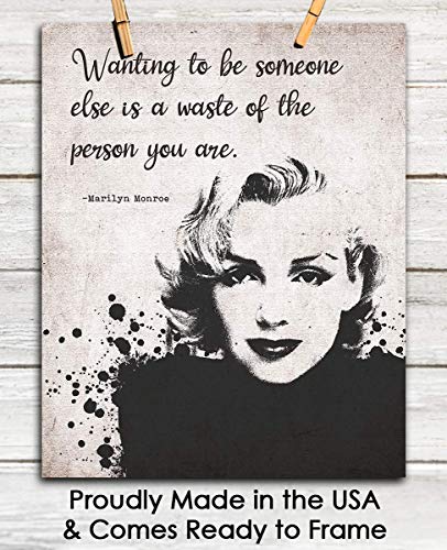 Motivational Wall Art Office Decor For Men & Women: "Wanting To Be Someone Else" Marilyn Monroe 8X10 Inspirational, Motivational Poster & Positive Affirmations Wall Decor For Kids #TOP5
