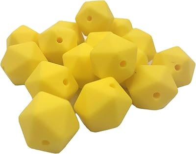 30pcs Silicone Icosahedron Pearl Beads 17mm Silicone Geometric Polygonal Beads DIY Beading Mom Jewelry Necklace/Bracelet