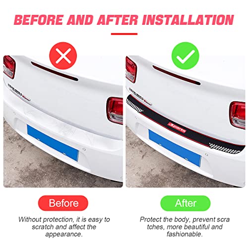 Car Rear Bumper Guard Protector, Universal Black Rubber Anti-Scratches/Slip Trunk Door Protective Pad for Most Cars, Auto Accessories for Men Women (Black/Sport) - Thumbnail 3