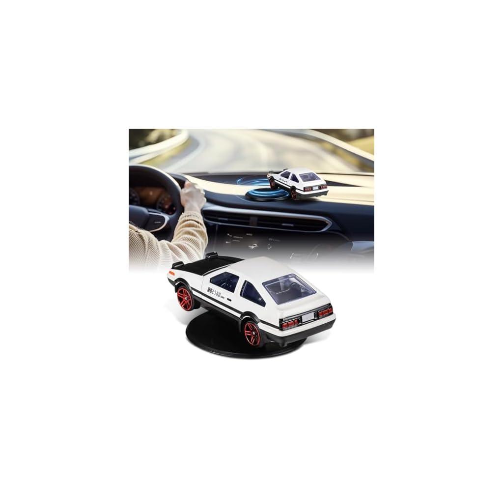 CRIYALE Mini ToyCar Model Drifting Spin Ornament Alloy AE86 Cartoy Model with Self Adhesive Base 2.95 inches Spinning car for Dashboard Display Decoration Spinner Charm Desk Decor Room Birthday Gift 1 CRIYALE Mini ToyCar Model Drifting Spin Ornament Alloy AE86 Cartoy Model with Self Adhesive Base 2.95 inches Spinning car for Dashboard Display Decoration Spinner Charm Desk Decor Room Birthday Gift