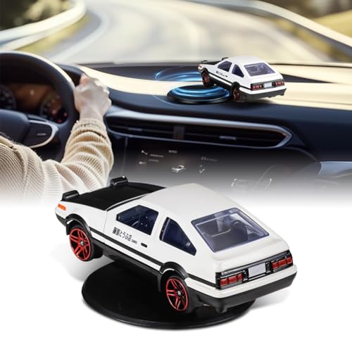 CRIYALE Mini ToyCar Model Drifting Spin Ornament Alloy AE86 Cartoy Model with Self Adhesive Base 2.95 inches Spinning car for Dashboard Display Decoration Spinner Charm Desk Decor Room Birthday Gift