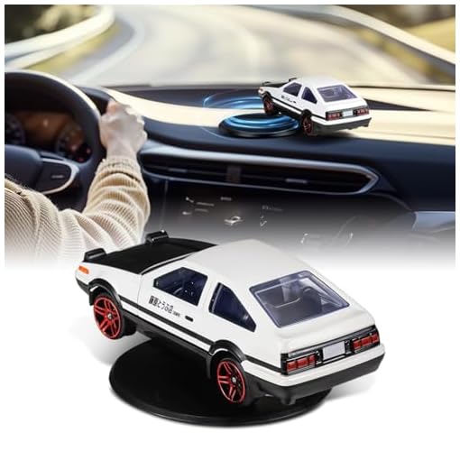 CRIYALE Mini ToyCar Model Drifting Spin Ornament Alloy AE86 Cartoy Model with Self Adhesive Base 2.95 inches Spinning car for Dashboard Display Decoration Spinner Charm Desk Decor Room Birthday Gift