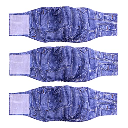 Amaliy 3 Stück Waschbar und Wiederverwendbar Hundewindeln - Harninkontinenz Physiologische Periode Hunde Windeln (XL(Taille: 55-70cm)) Cover