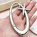 E-BOER Silver Star Carabiner Keychain Key Ring, 2Pcs Fashion Shiny Chrome Alloy Cool Carabiner for Car Key Chain Purse Backpack Handbag Bag Charms Accessory for Men Women (Small & Extra-Large)