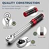 VANPO Chiave Dinamometrica 1/2'', 20-220 NM Auto e Moto Chiavi Dinamometriche Set con 125mm Barra di Prolunga, Adattatore da 1/2“ a 3/8'',72 Dente, Precisione ± 3% con Cricchetto Reversibile per Auto