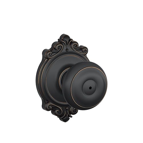 Schlage F40 GEO 716 BRK Georgian Door Knob with Brookshire