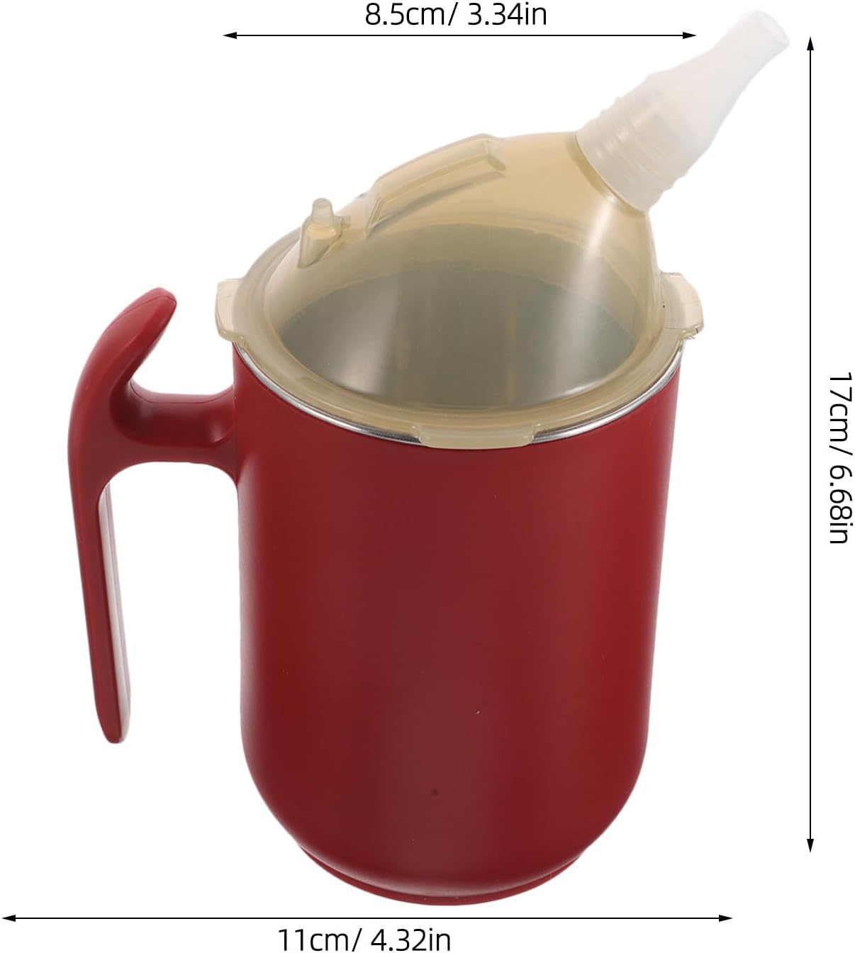 Elderly Feeding Cup with Straw 400ml Spill Proof Drinking Cup for Disabled Adults Bedridden Patients for Water and Porridge