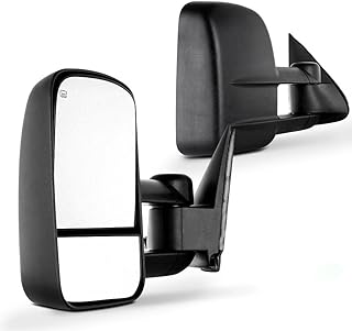 SCITOO Compatible with Towing Mirrors fit for 1999-2002 for Chevy for GMC for Silverado for Sierra 1500 2500 2000-2002 for Suburban 1500 2500 Power Heated Telescoping Tow Mirrors Pair Set