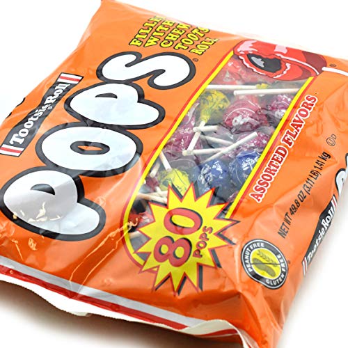 Tootsie Roll Pops Original Fruity Lollipop With Chocolatey Center - Over 3 Pounds Of Assorted Pops - Five Flavors Plus Bonus Surprise Flavor - Peanut Free, Gluten Free, 80 Count #TOP1