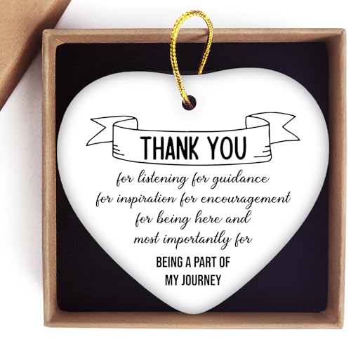 Jutasty Thank you Gifts, Teacher Appreciation Gift, Goodbye Farewell Leaving Job Gifts for Women Coworker Boss Teacher Birthday, Ceramic Ornament Keepsake Sign, Thank You Being a Part of My Journey