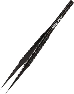 Precision Titanium Tweezers Black 5.5 inch Fine Point Tip Non-magnetic Tweezers for Micro Soldering Work Electronics Jewelry Watch Making