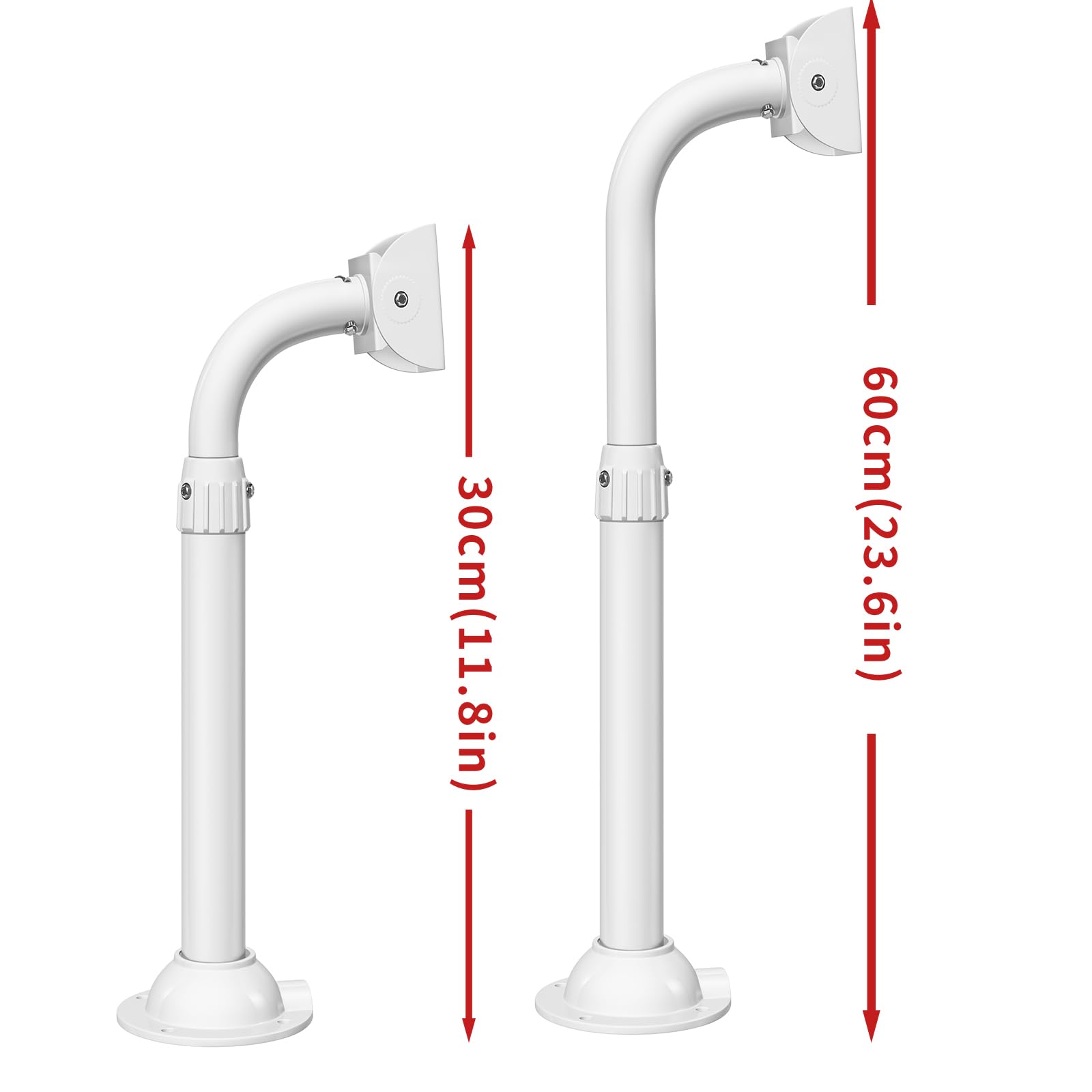 Support Mural Extensible en métal Solide pour caméras de Surveillance de sécurité, Support de Montage réglable de 30-60cm pour caméra de sécurité CCTV IP, Montage Mural et Plafond, J-Pole