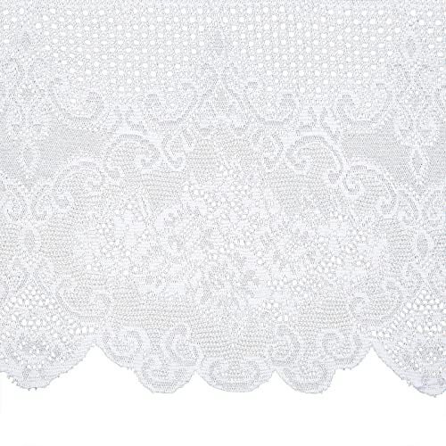 Juvale Rectangular Lace Tablecloth with Elegant Floral Patterns, White, 242 x 146 cm