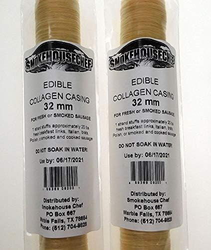 Amazon Com 32 Mm Clear Collagen Casings For Homemade Sausage For 40 Lbs Of Meat Easy To Use Smoked Links Kielbasa Brats Grocery Gourmet Food