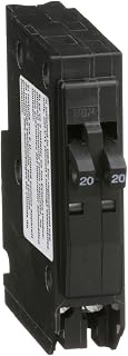 Square D QO2020C Tandem Mini Circuit Breaker, 2x20A 120/240V 10kA, Plug-In Mount for QO Panels - Schneider Electric