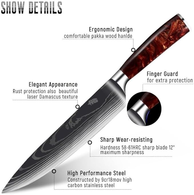 Set de Cuchillos de Cocina 10 Piezas Acero Inoxidable miniatura 5