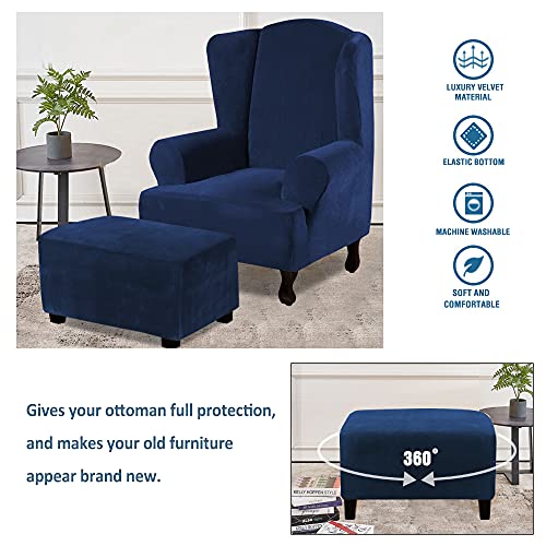 Capa de pufe de veludo Capa de pufe retangular Capa de pufe dobrável para armazenamento Banquinho Pr